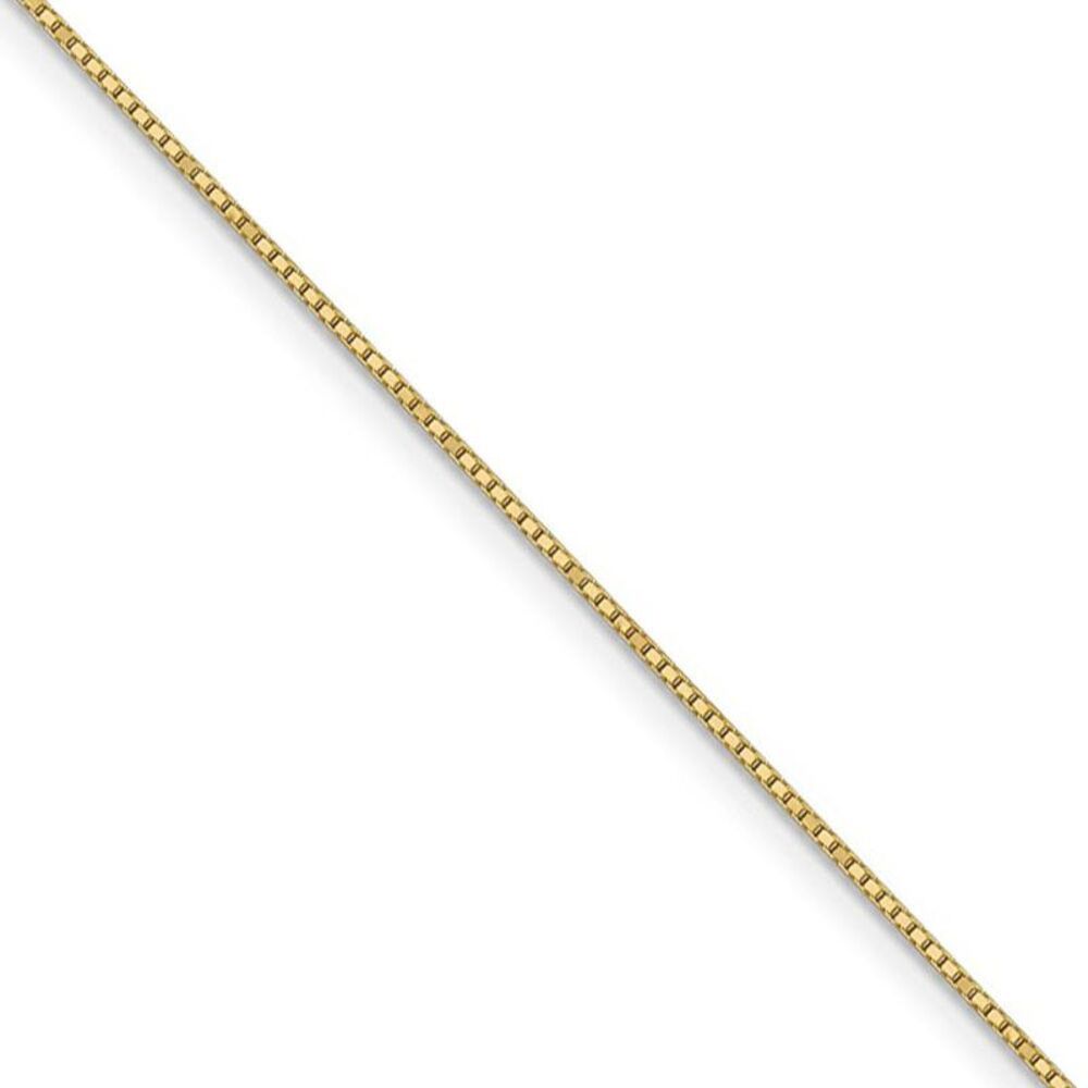 Childrens 0.9mm 14k Yellow Gold Box Chain w/Spring Ring Necklace, 14in